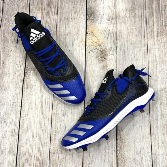 Adidas Blue Black Icon Bounce Baseball Cleats Size 7.5 main image 7